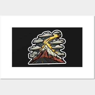 Road Ahead, Mountain Storm Sticker Posters and Art